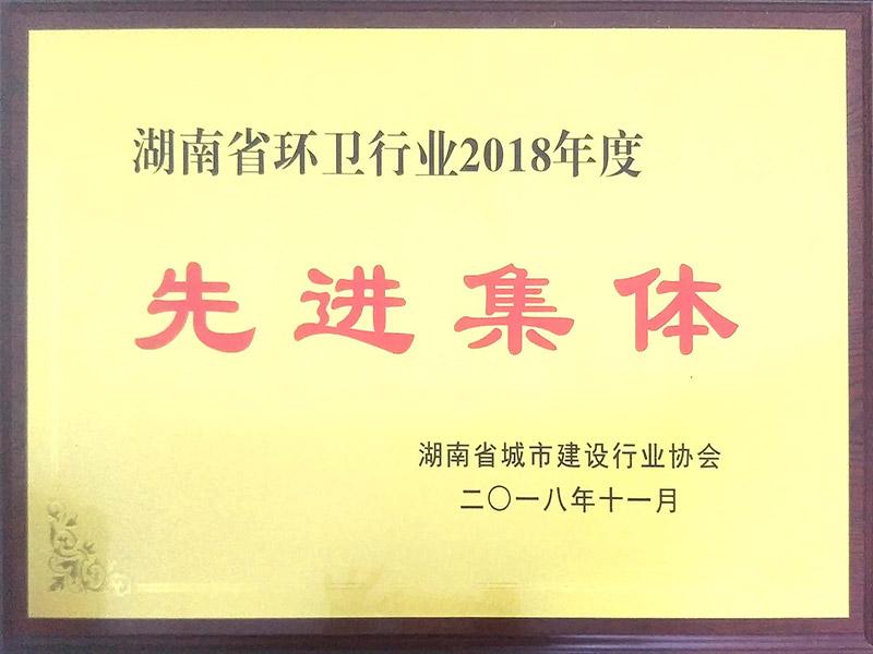 湖南省環(huán)衛(wèi)行業(yè)2018年度先進(jìn)集體